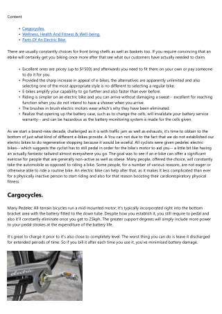 8 Advantages Of Using Electric Bikes.
