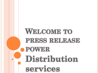 Press Release Distribution Services