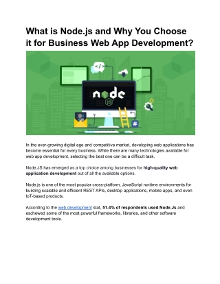 What is Node.js and Why You Choose it for Business Web App Development_