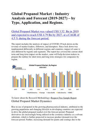 Global Propanol Market