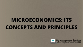 Microeconomics Its Concepts and Principles