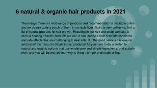 6 natural & organic hair products in 2021