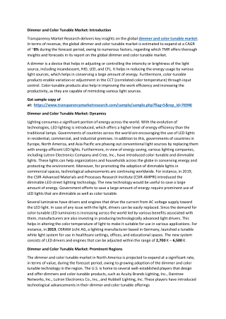 Dimmer and Color Tunable Market