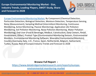 Europe Environmental Monitoring Market - Size, Industry Trends, Leading Players, SWOT Study, Share and Forecast to 2028