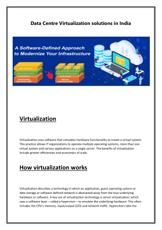 Data Center Virtualization Solutions in India