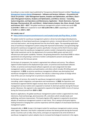 Warehouse Management Systems Market