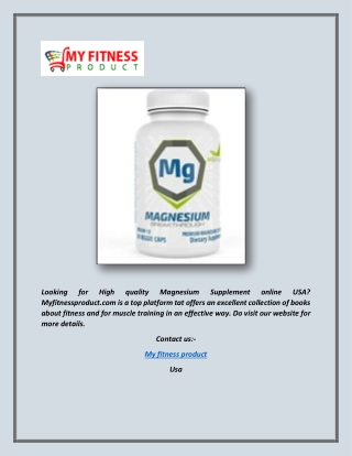 High quality Magnesium Supplement online USA | Myfitnessproduct.com