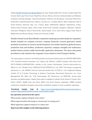 Flexible Printed Circuit Board Market Analysis and Forecast to 2028