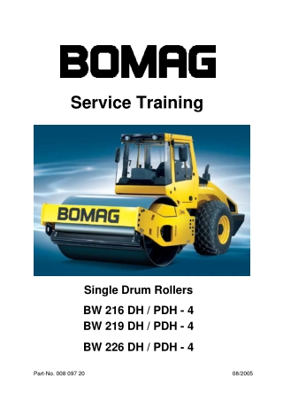 Bomag BW 226 DH Single Drum Roller Service Repair Manual