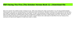 PDF Facing The Fire (The October Horses Book 2) | Download file