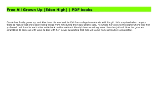 Free All Grown Up (Eden High) | PDF books