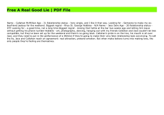 Free A Real Good Lie | PDF File