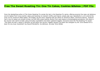 Free The Sweet Roasting Tin: One Tin Cakes, Cookies & Bakes | PDF File