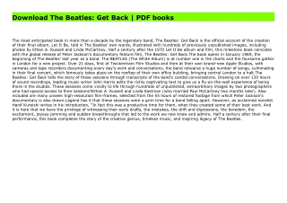 Download The Beatles: Get Back | PDF books