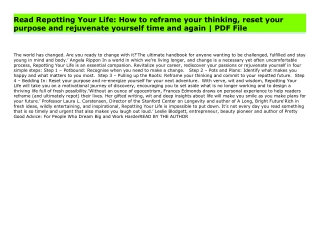Read Repotting Your Life: How to reframe your thinking, reset your purpose and rejuvenate yourself time and again | PDF