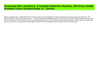 Download Skin and Bone: A Scottish Detective Mystery (DS Vicky Dodds Scottish Crime Thrillers Book 3) | Online