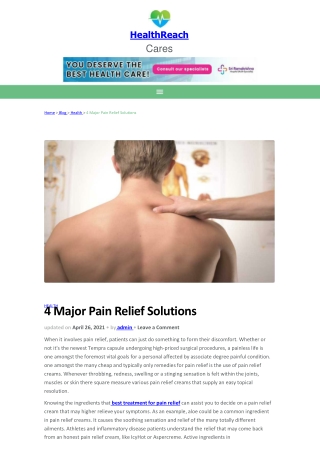 4 Major Pain Relief Solutions