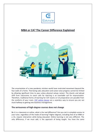 MBA or CA The Career Difference Explained