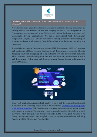 CUSTOM WEB APP AND SOFTWARE DEVELOPMENT COMPANY IN CALGARY