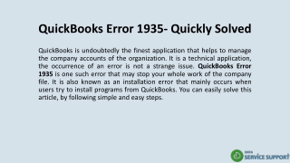 QuickBooks Error 1935- Quickly Solved