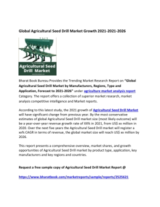 Global Agricultural Seed Drill Market Forecast 2021-2026