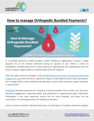 How to manage Orthopedic Bundled Payments?