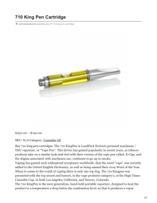 710 King Pen Cartridge