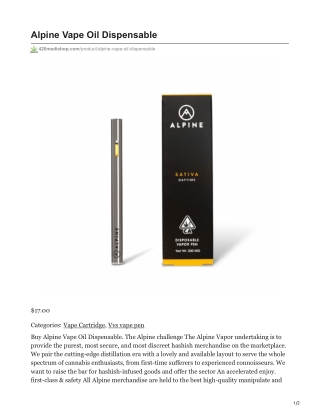 Alpine Vape Oil Dispensable