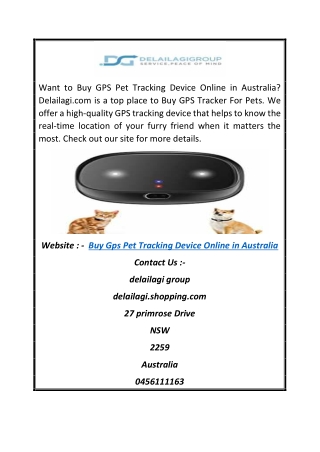 Buy GPS Pet Tracking Device Online in Australia | Delailagi.com