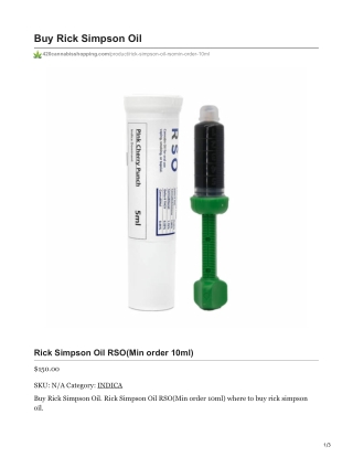 Rick Simpson Oil RSO