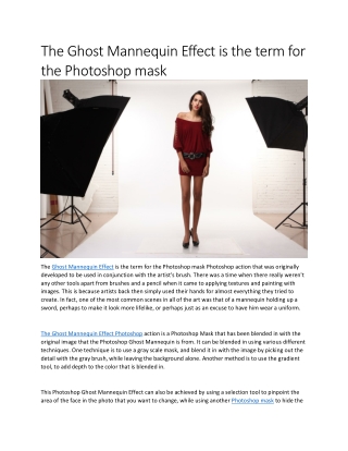 The Ghost Mannequin Effect is the term for the Photoshop mask