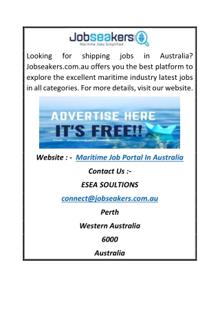Maritime Job Portal In Australia | Jobseakers.com.au