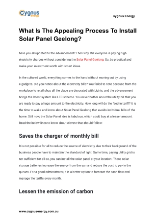 What Is The Appealing Process To Install Solar Panel Geelong_