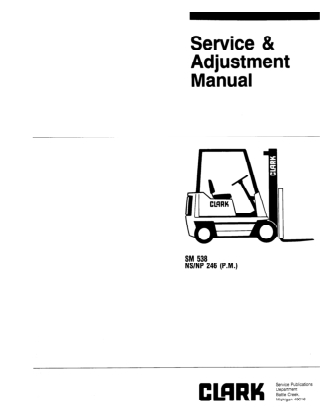 Clark NS246 Forklift Service Repair Manual