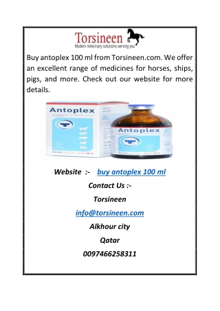 Buy Antoplex 100 ML | Torsineen.com