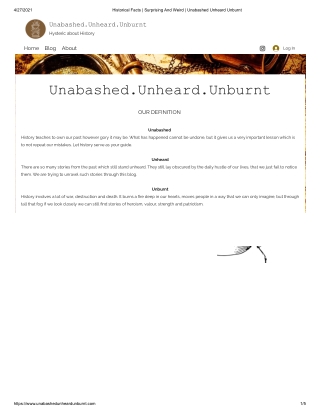 Historical Facts _ Surprising And Weird _ Unabashed Unheard Unburnt