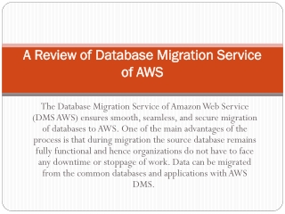 A Review of Database Migration Service of AWS