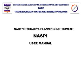 NARYN SYRDARYA PLANNING INSTRUMENT