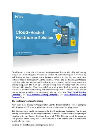 Cloud-Hosted Hostname Solution