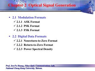 Chapter 2 Optical Signal Generation