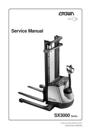 Crown SX3000 Series Forklift Service Repair Manual