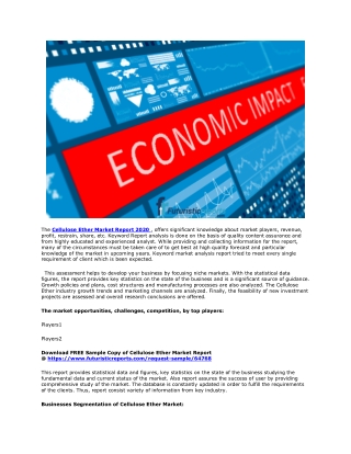 LockDown Affect on Cellulose Ether Market Report 2020