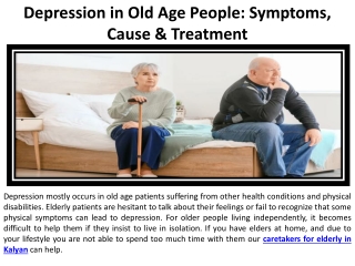 Depression The Seniors Symptoms Causes and Treatments