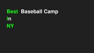 Best  Baseball Camp  In NY