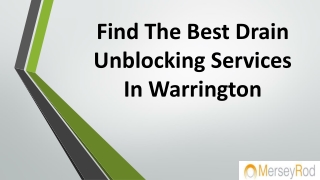 Find The Best Drain Unblocking Services In Warrington