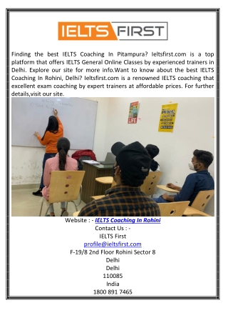 IELTS Coaching in Rohini  Ieltsfirst.com