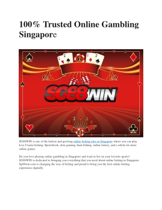 Trusted Online Casino Site SG88WIN