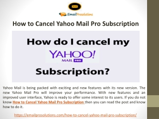 How to Cancel Yahoo Mail Pro Subscription