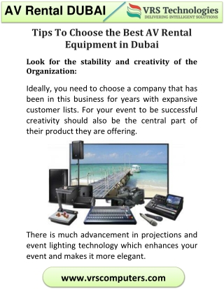 Tips To Choose the Best AV Rental Equipment in Dubai