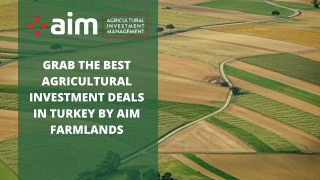 Grab the Best Agricultural Investment Deals in Turkey by AIM Farmlands